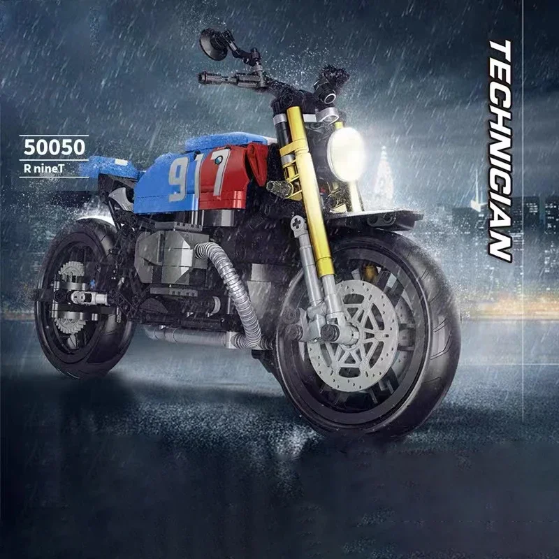 1:12 R Nine T Alloy Motorcycle Scale Model Diecast Simulation Sound＆Light Off Road Autocycle Collection Childrens Toy Vehicles