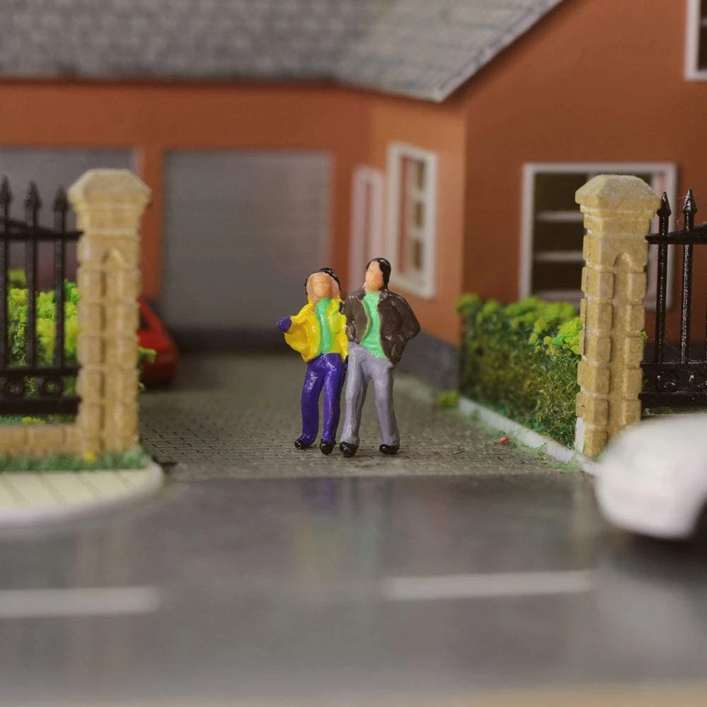 Treni modello Architettonico 1:87 Scala HO Figure dipinte Modello Persone Passeggeri Pose casuali in piedi Persone in miniatura sedute