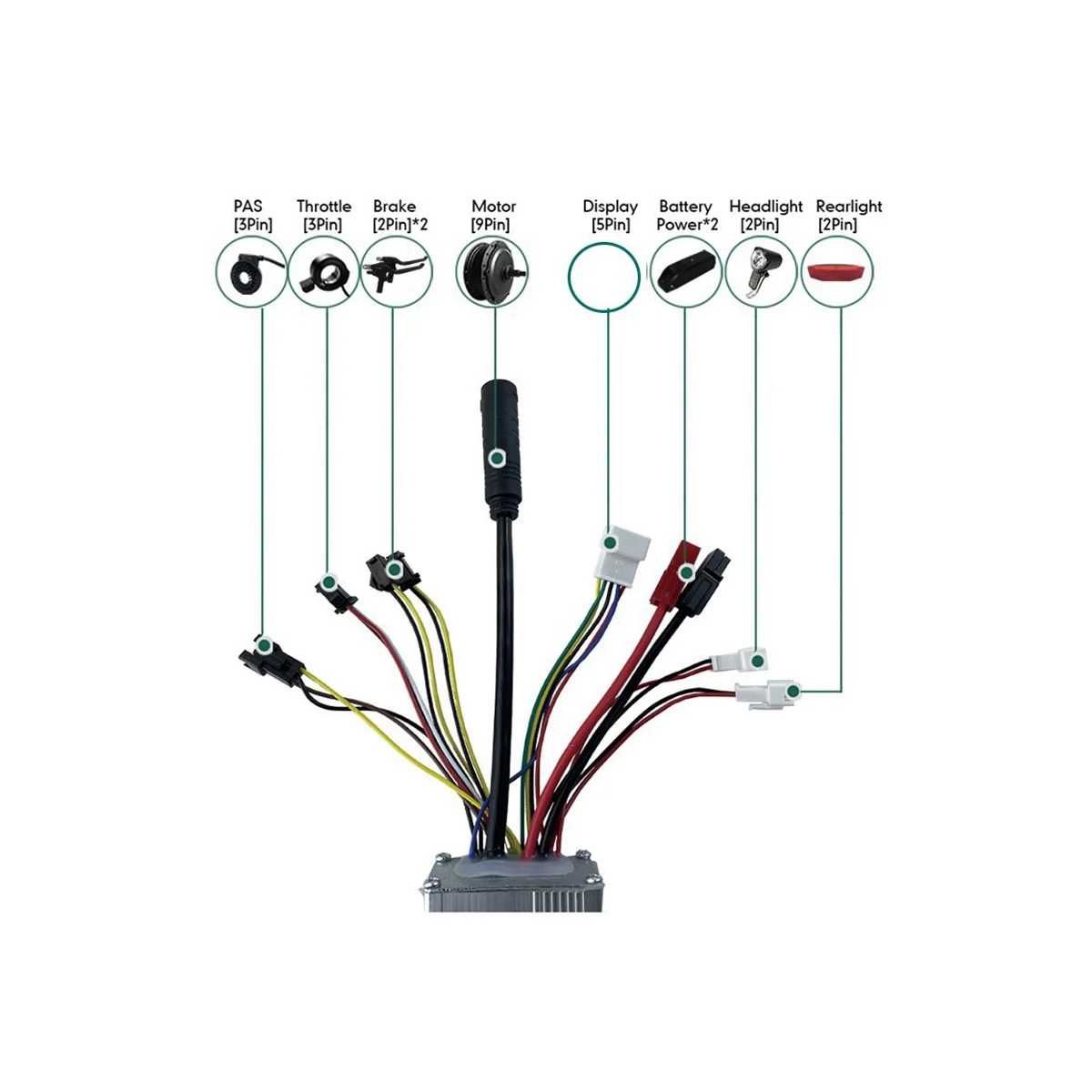 Controlador de onda sinusoidal sin escobillas para bicicleta eléctrica, dispositivo con pantalla SW900, 36V, 48V, 750W, 25A