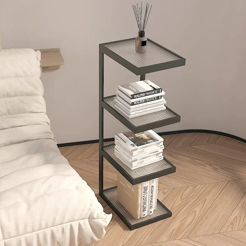 Estante Divisória Branca com Vidro Transparente, Estilo Nórdico, Baixa, de Canto, Estreita, Modular, para Exibição de Livros, Móvel