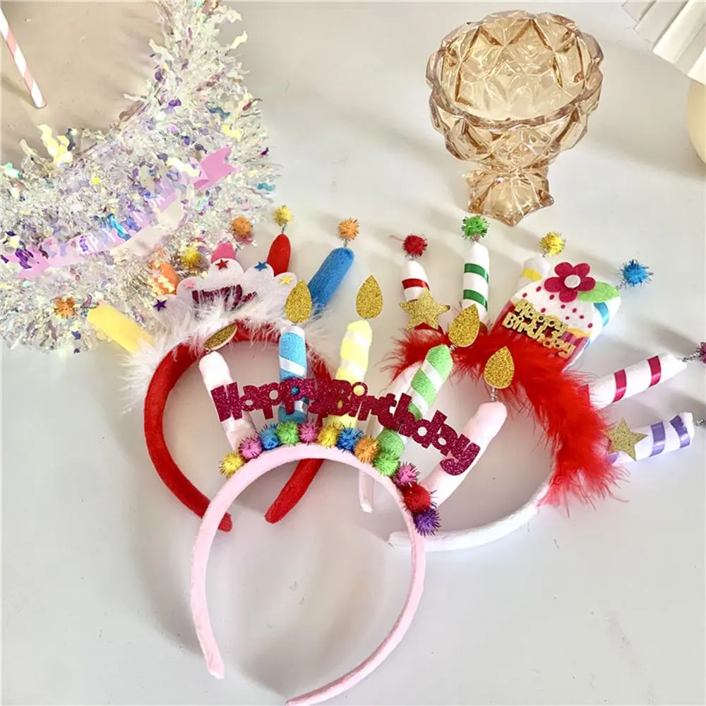 

Props Kids Candle Hair Decor Headdress Children Crown Hair Accessories Korean Style Headband Women Hair Hoop Birthday Hairband