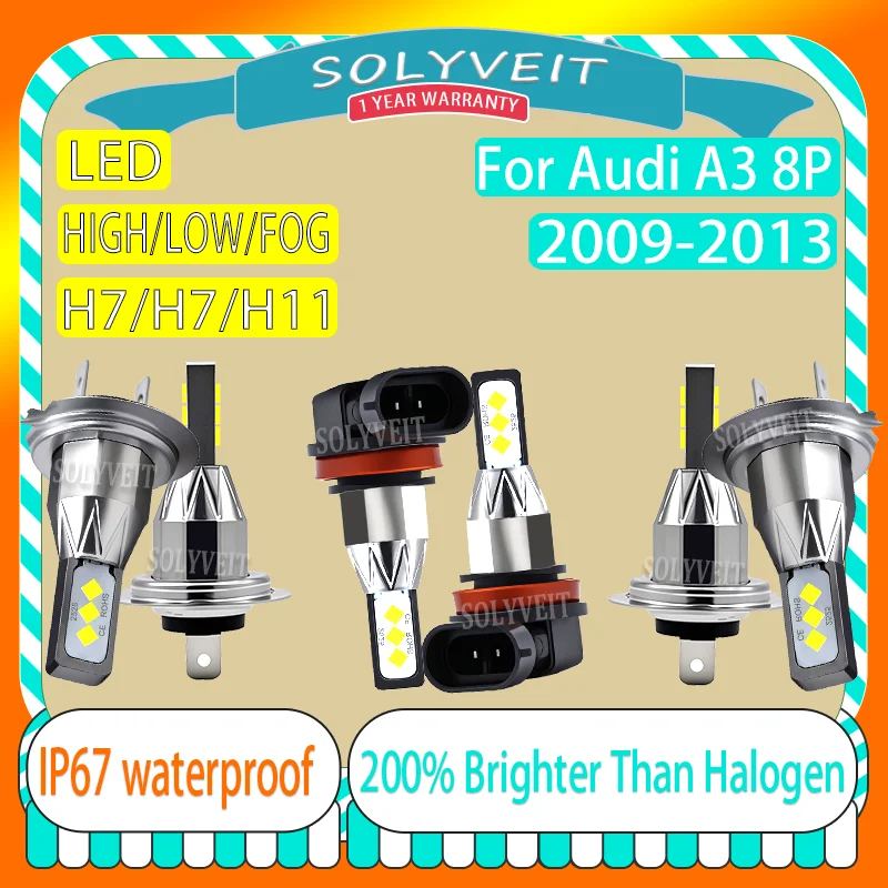 

Power Saving Easy Install Dustproof High Lumen Output H7 H7 H11 LED Headlight foglight For Audi A3 8P 2009 2010 2011 2012 2013