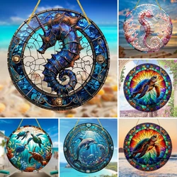Underwater World Light SunCatcher Sign, Dolphin Acrylic Sign, Housewarming Gift, Hanging Window Decor, Garden,Room Wall Decor