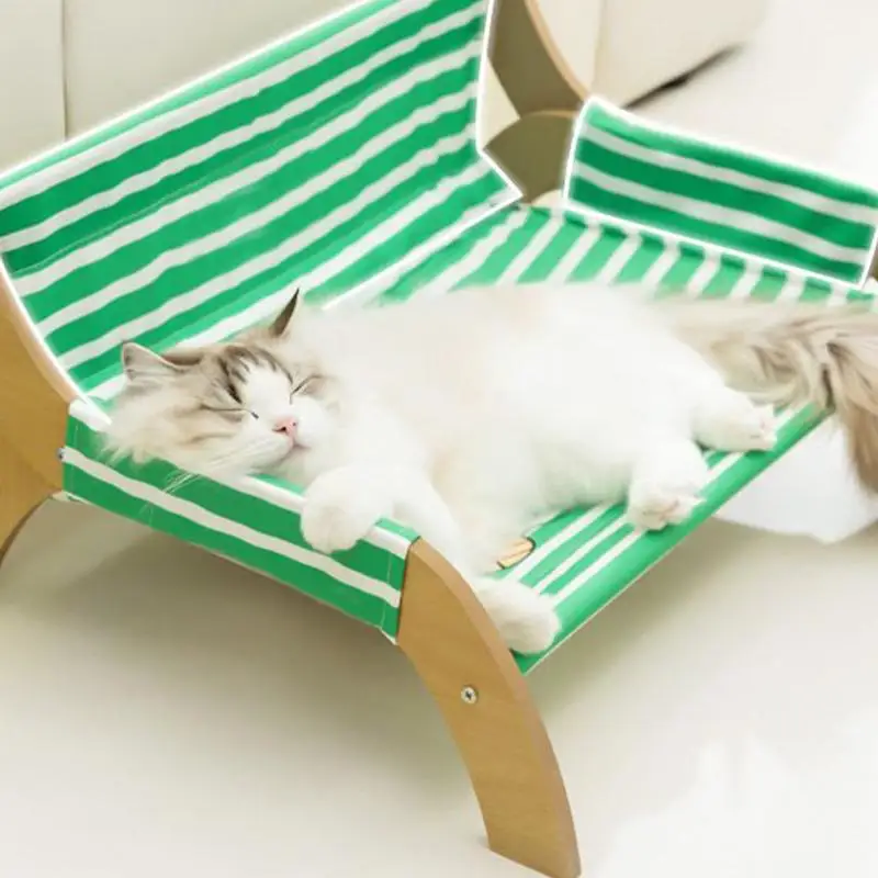 

Pet Chair Cozy Kitten Lounge Breathable Stripe Kitten Hammock For Soothing Rest Multi Cats Households Indoor Living Room Bedroom