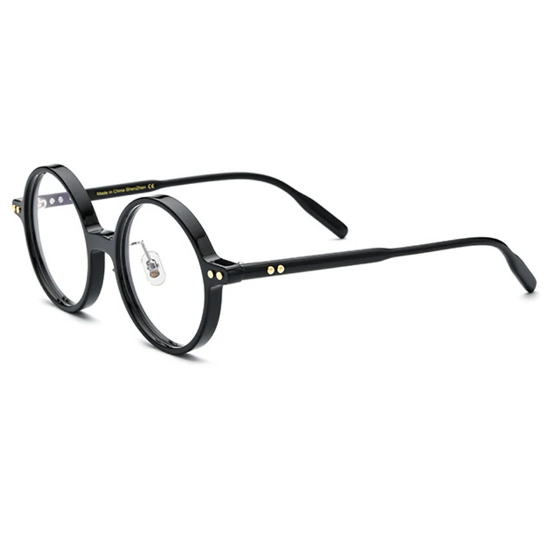 

Belight Optical Women Men Acetate with Rivet Fancy Mini Small Round Retro Design Spectacle Frame Precription Lens 9158