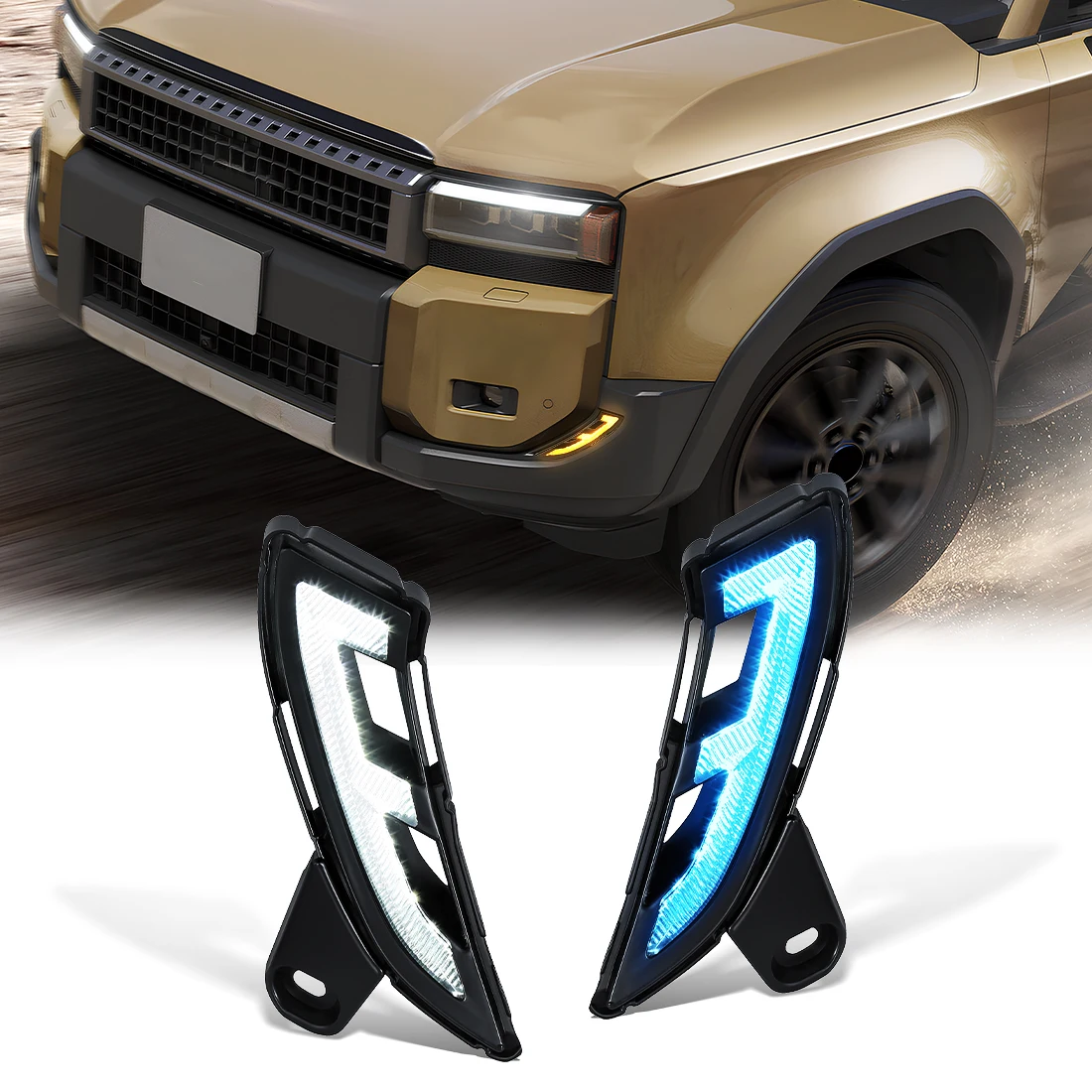 

Светодиодный DRL для Toyota Land Cruiser Prado LC250 2024 2025, передний бампер, дневные ходовые огни, динамические указатели поворота, аксессуары