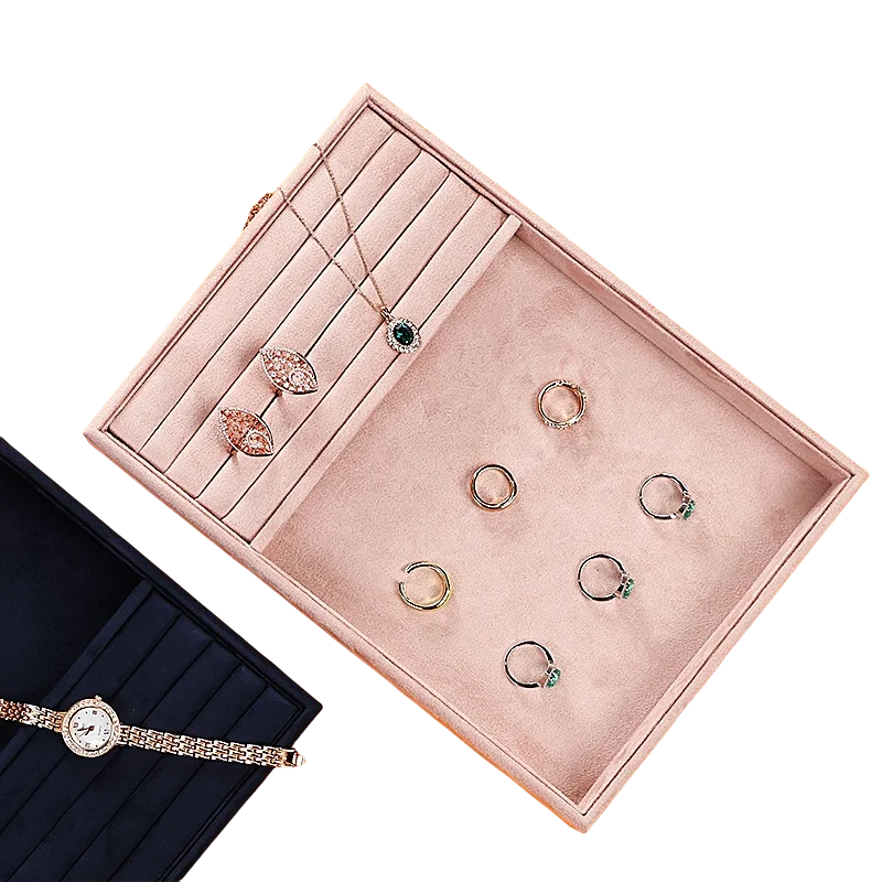 Ins Jewelry Tray Ring Necklace Storage Tray Velvet Jewelry Display Tray Glasses Watch Live Streaming Photo-taking Tray