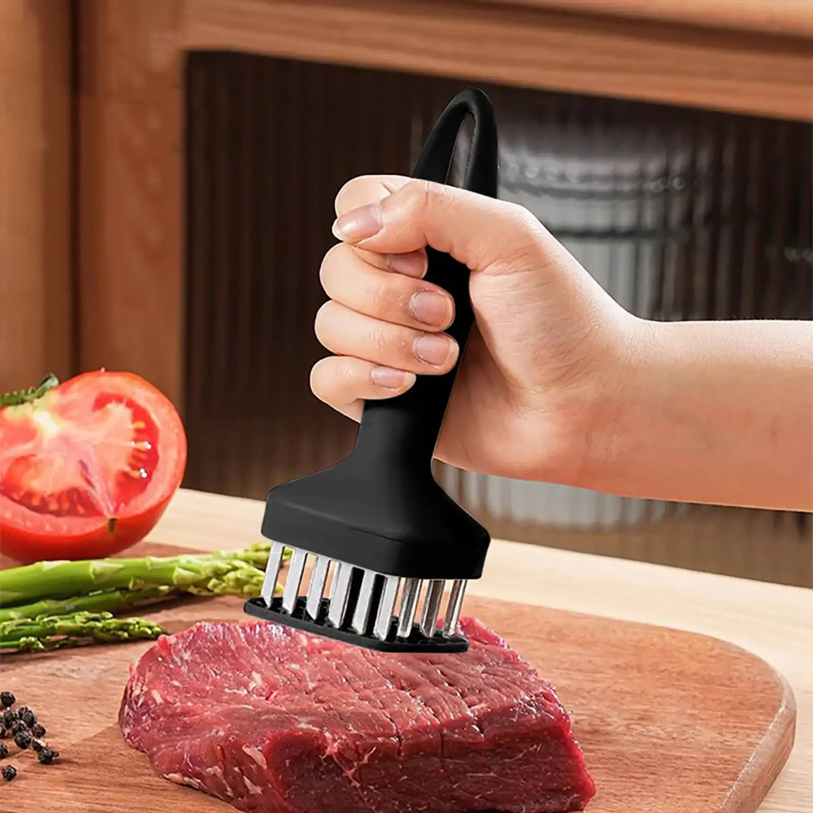 Meat Tenderizer Tool,Ultra Sharp Needle Blades Stainless-Steel,Heavy-Duty Kitchen Gadgets,Hand Held Meat Tenderizer Needle Tool