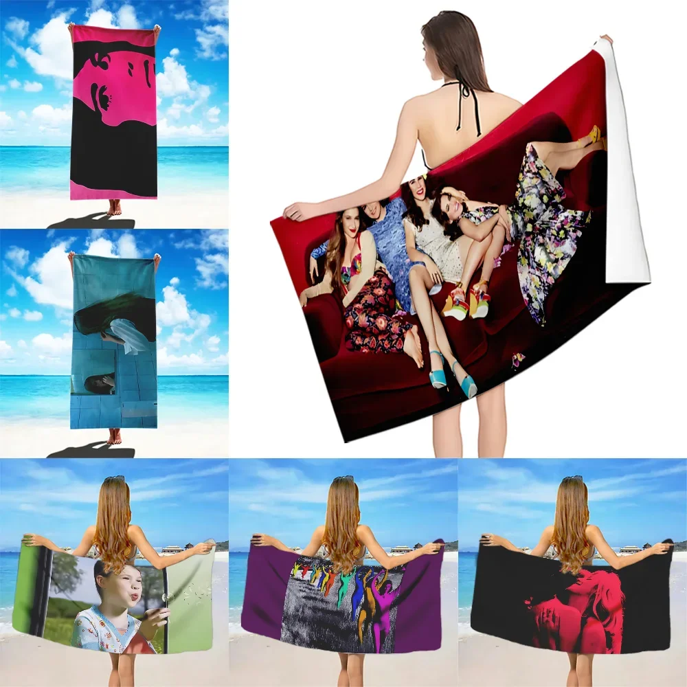 Hot Band TV Girl Beach Towel Microfiber Sand Free Quick Dry Soft Sandproof Pool Towels Gift for Women Travel Gym Shower Camping