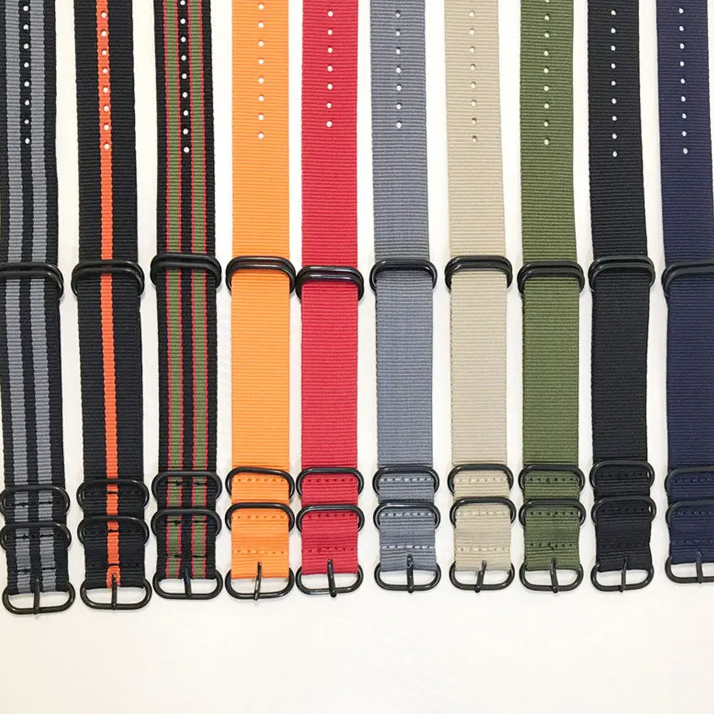 1Pcs Nylon Watch Band Canvas Strap for Adults Ergonomic Shape Ideal Gift for Husband Boyfriend Friends Replacement 24Mm