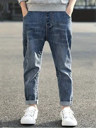 IENENS Kids Boys Jeans Baby Slim Fit Pants Children Denim Clothing Boy Casual Wear Bottoms Fashion Trousers 5-11 Years