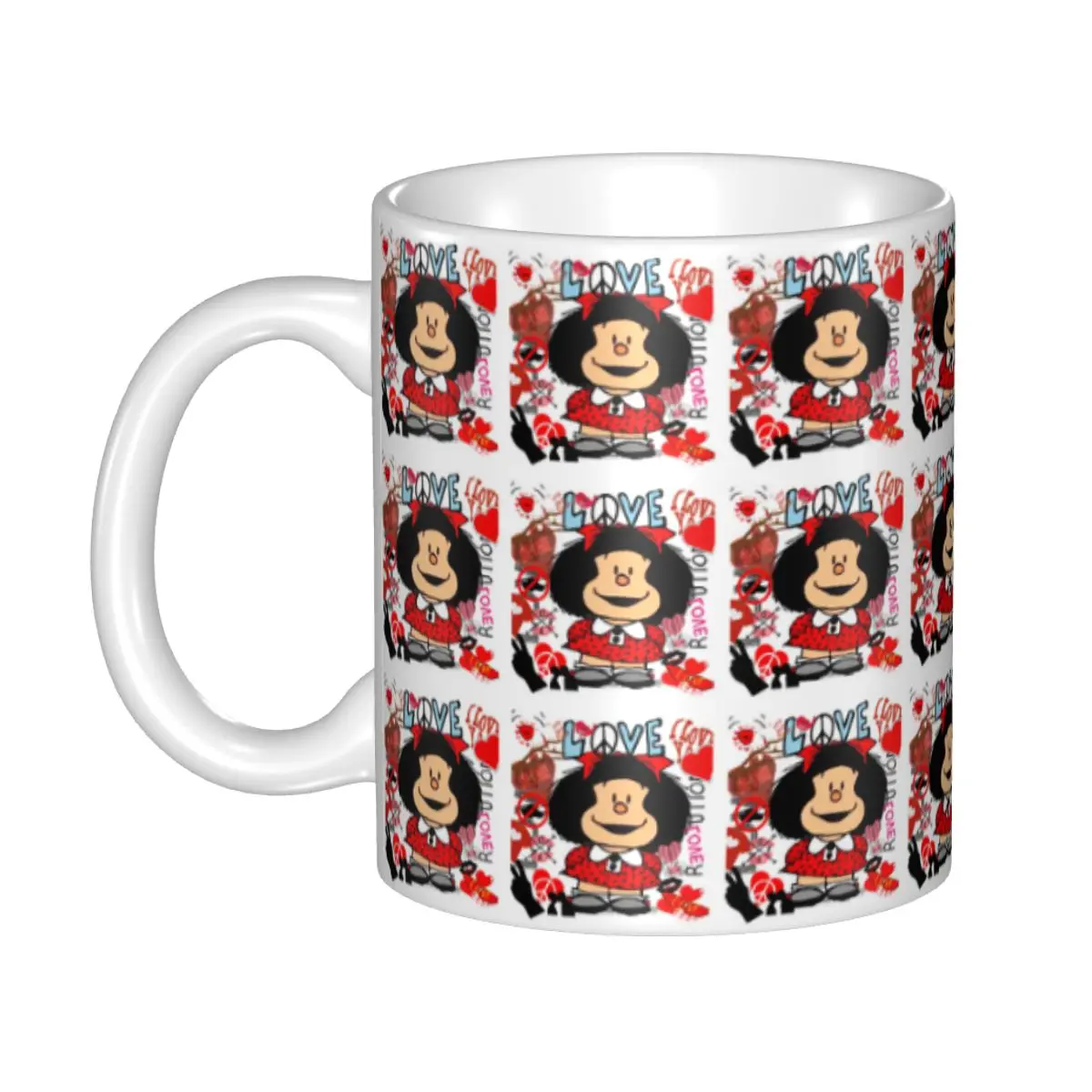 Space Astronaut Mafalda Coffee Mugs DIY Customized Quino Comics Cartoon Ceramic Milk Tea Mug Cup