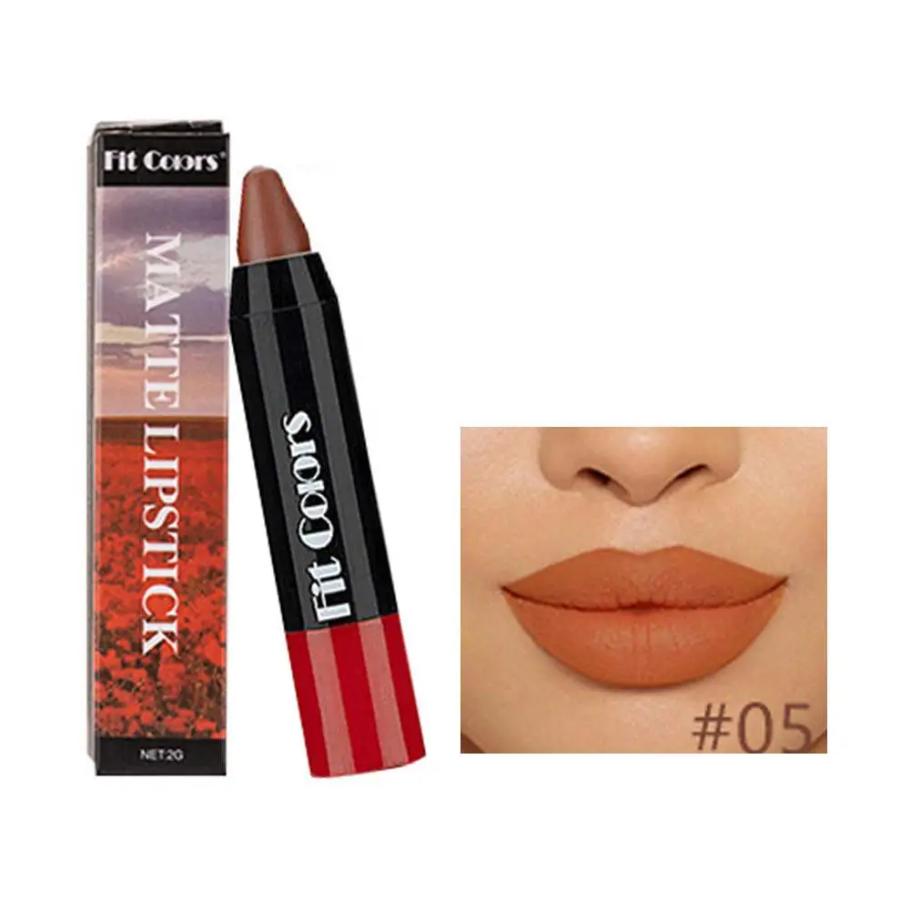 Rouge à Lèvres Velours Lisse, Stylo de Maquillage Imperméable, Crayon Cosmétique 3D, Teinte Nude Marron, Jules fissurou, Z5F7