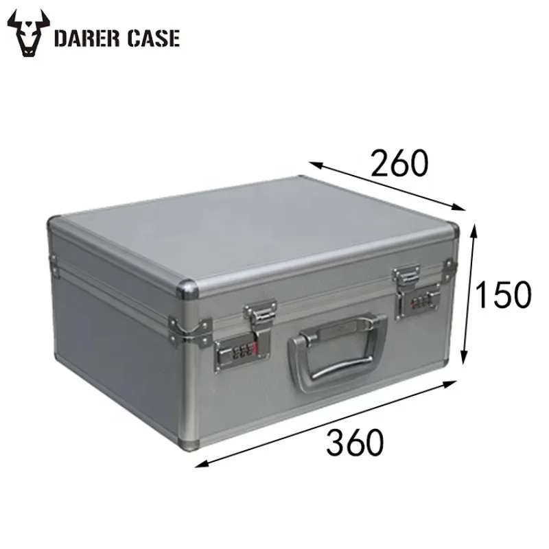 DPE028 360 * 260 * 150mm Large Aluminum Flight Toolbox