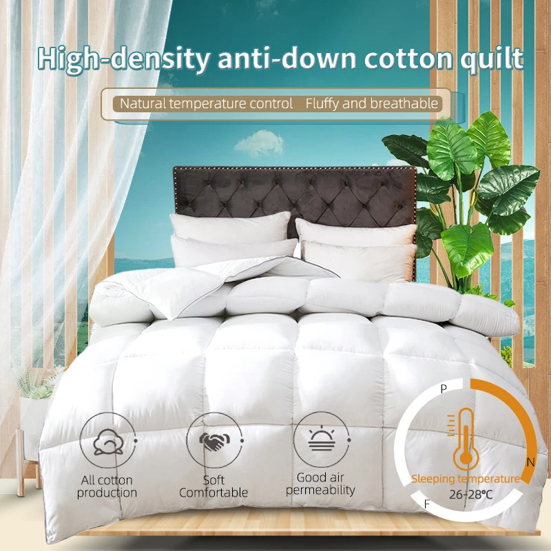 

Down Duvet Solid Color Quilted Warm And Comfortable Cotton Quilt King Queen Full Size Comforter Wint