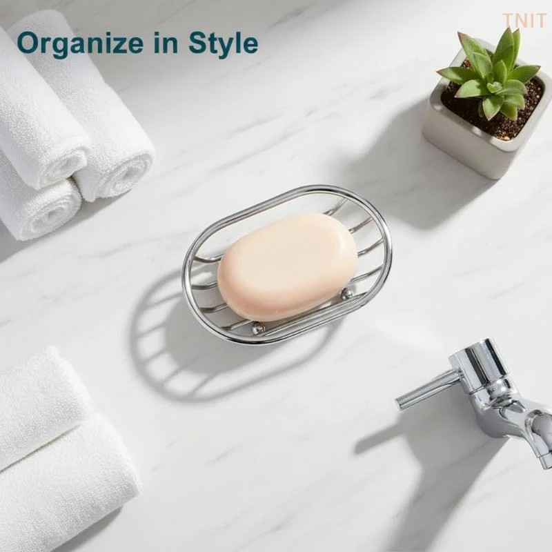 Stainless Steel Soap Dish Holder Non Slip Rustproof Drainage Soap Rack For Bathroom Kitchen Sink Soap Filter Rack Accessories