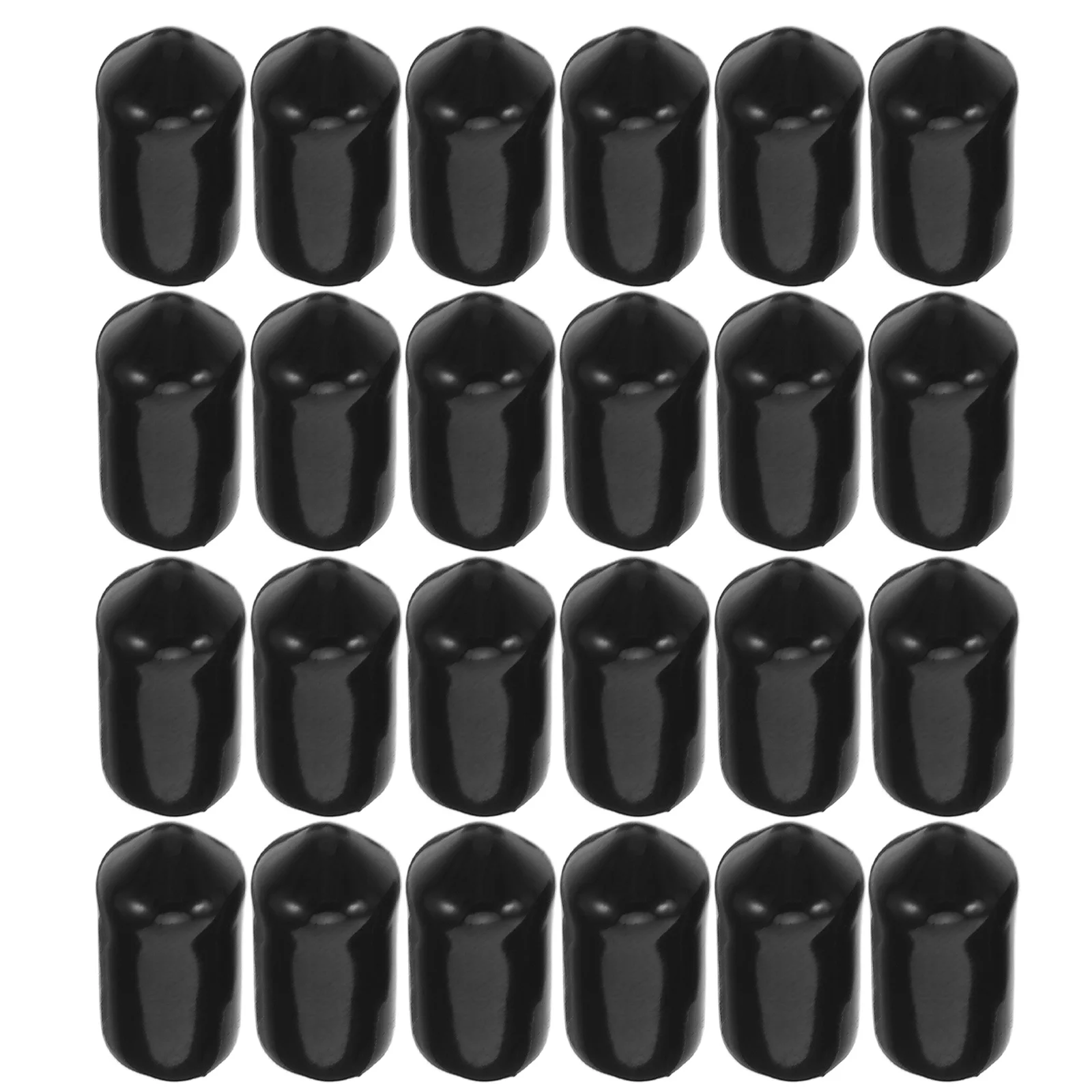 

50pcs Rubber End Caps 7.0Mm Black Durable Screw Protective Covers For Bolt Thread Tubing Rod Chair Leg Floor Protectors Round