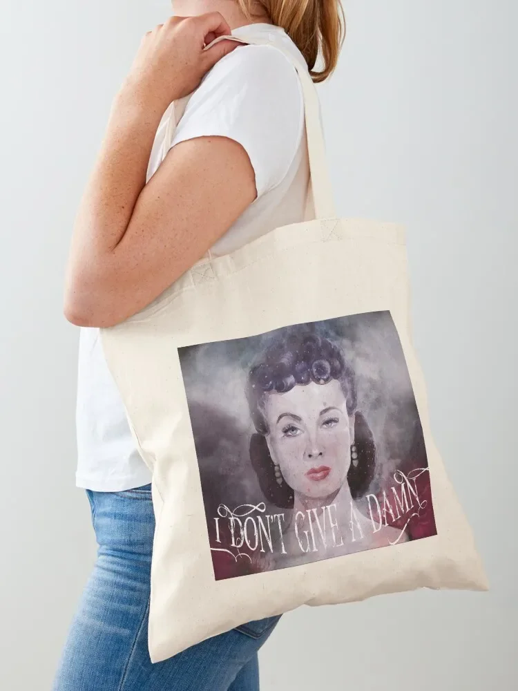 Gone With The Wind quote I don't give a damn Scarlett O'Hara Watercolor Tote Bag tote bag women hand bags reusable shopping bag