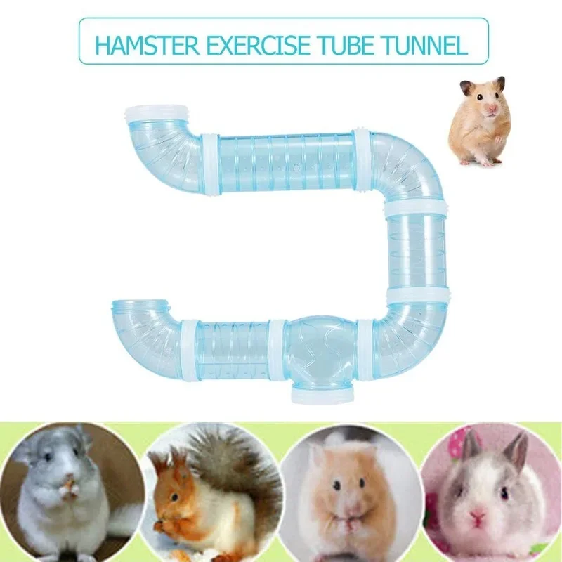 Cute DIY Hamster Tunnel Toy Pet Sports Training Pipeline Transparent Runway Toy Pet Hamster Game for Small Animal Accessories