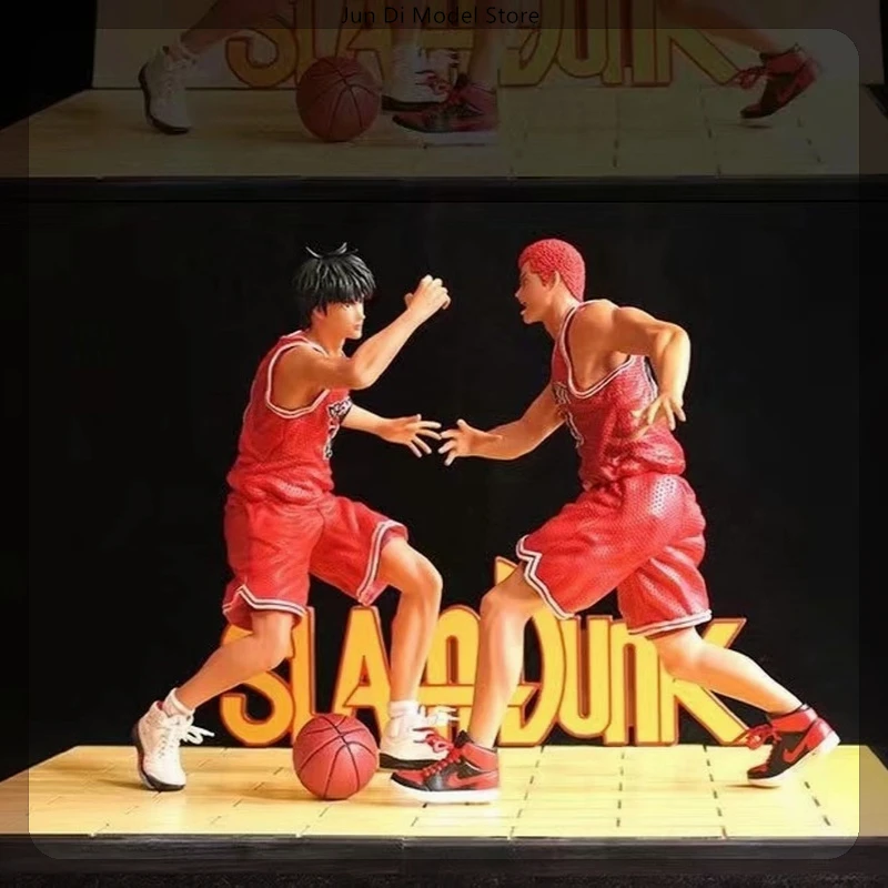 

38cm The First Slam Dunk Sakuragi Hanamichi Rukawa Kaede Anime Figure Model Statue Boy Collection Desktop Decoratin Ornamen Toy