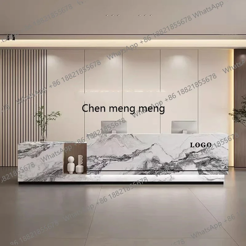 z0189Beauty Luxury Reception Desks Shelves Modern Restaurant Company Reception Desks Long Organizers Bureau Commercial Furniture