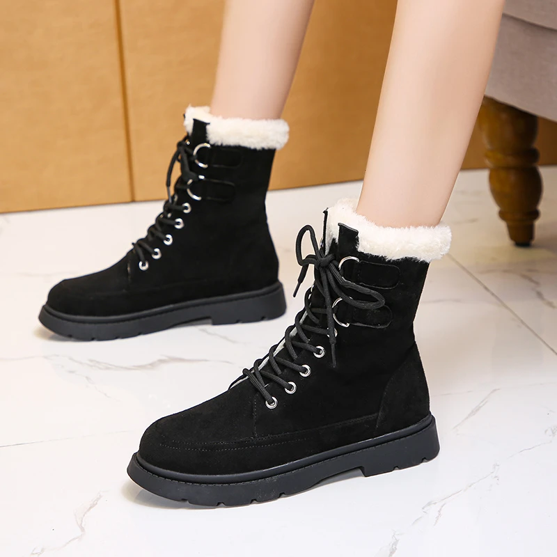 2024 New Classic Thickened Fluff Women\'s Snow Boots Comfortable Warm Ankle Boots Women Winter Ladies Shoes Chunky Botas Mujer