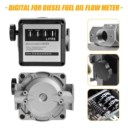 FM-120 Mechanical Fuel Gauge 4Digit Fuel Flowmeter Digital Diesel Gasoline Flow Meter Internal Thread Meter Counter 20-120L/Min