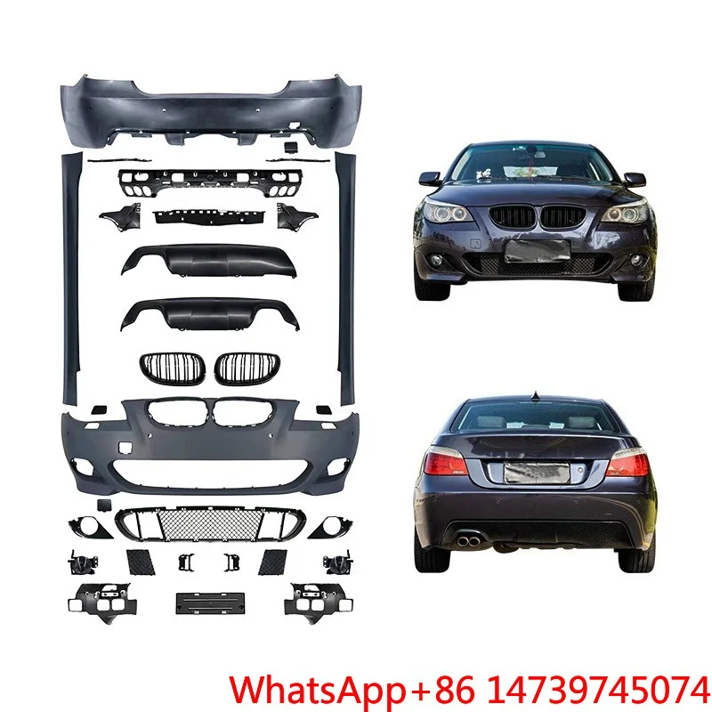 2004-2010 5 Series E60 Facelift Surround Kit Bolt-On Front Rear Bumper With Fog Light Exterior Upgrade PartsCar Parts Body Kit