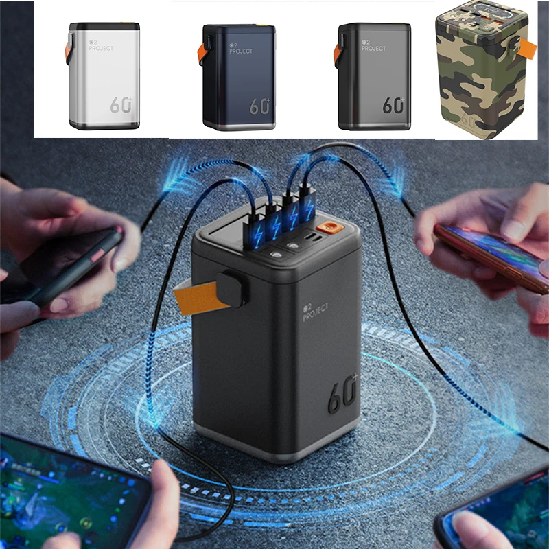 really 60000mAh mobile power station Outdoor Power Bank Portable PowerBank External Battery Pack PD 30W Fast Charger Batteries