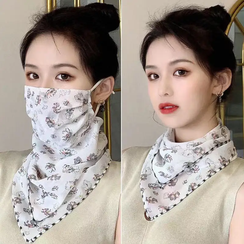 Scarf For Women Sun UV Protection Hiking Neck Scarf Outdoor Triangular Scarf Sunscreen Veil Ice Silk Mask Face Cover