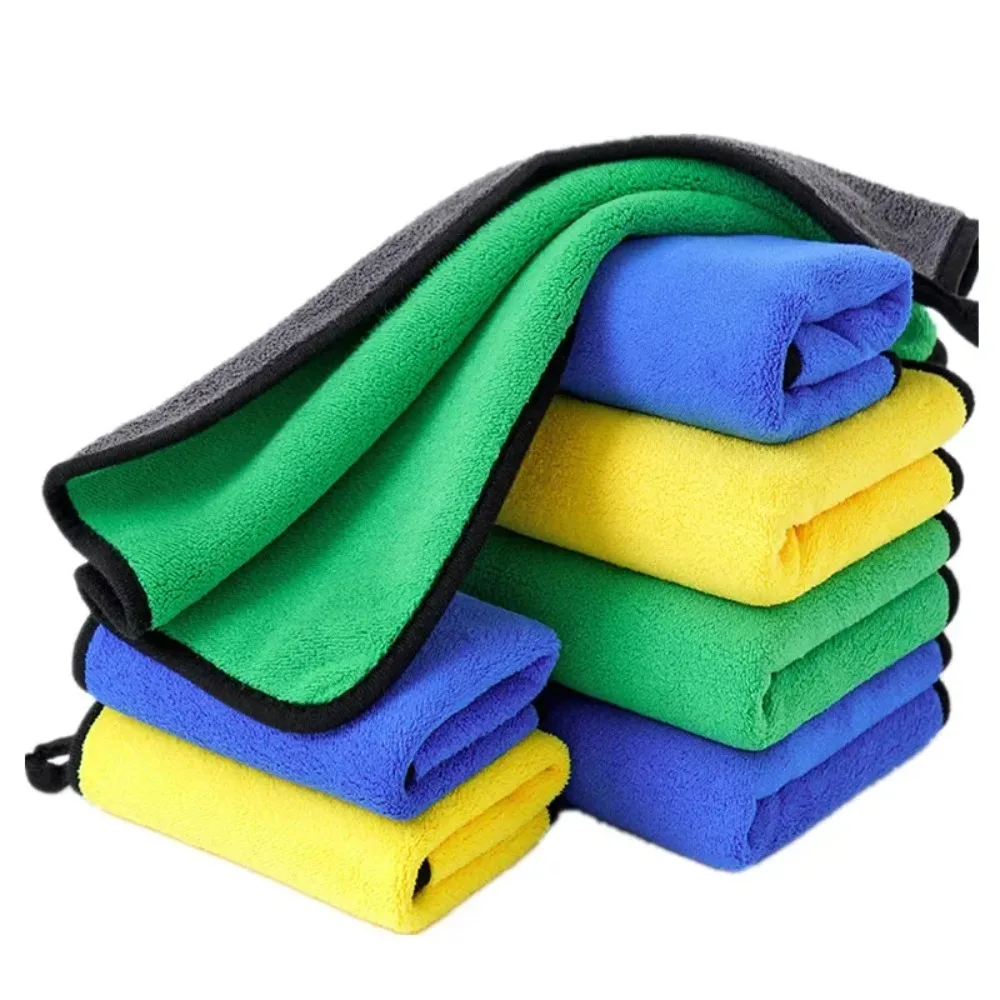 طقم قماش من الألياف الدقيقة للسيارة مكون من 3 قطع - مناشف تنظيف لتجفيف تلميع الشمع التلقائي