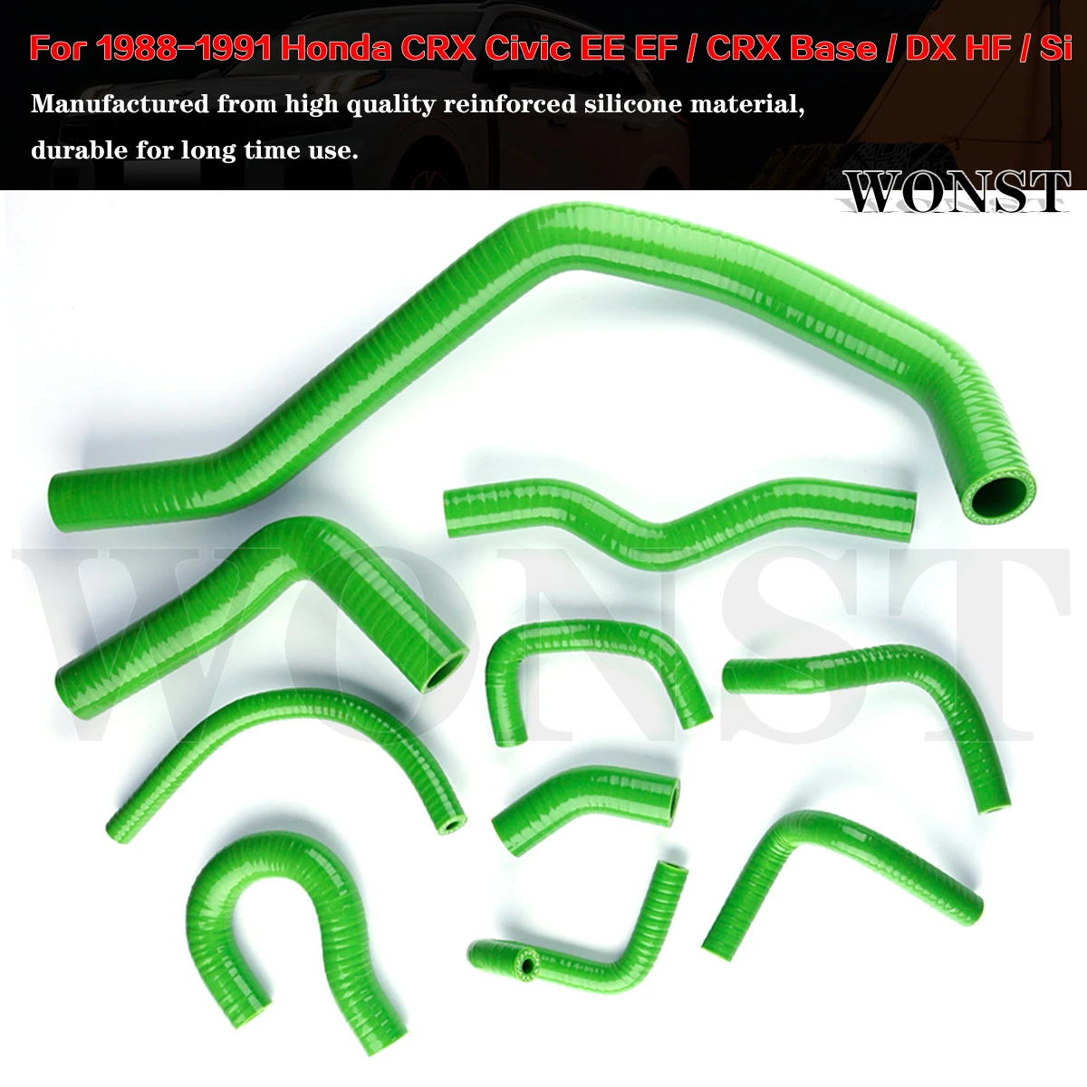 

Silicone Radiator Coolant Hose Kit For 1988-1991 Honda CRX Civic EE EF / CRX Base / DX HF / Si 1989 1990