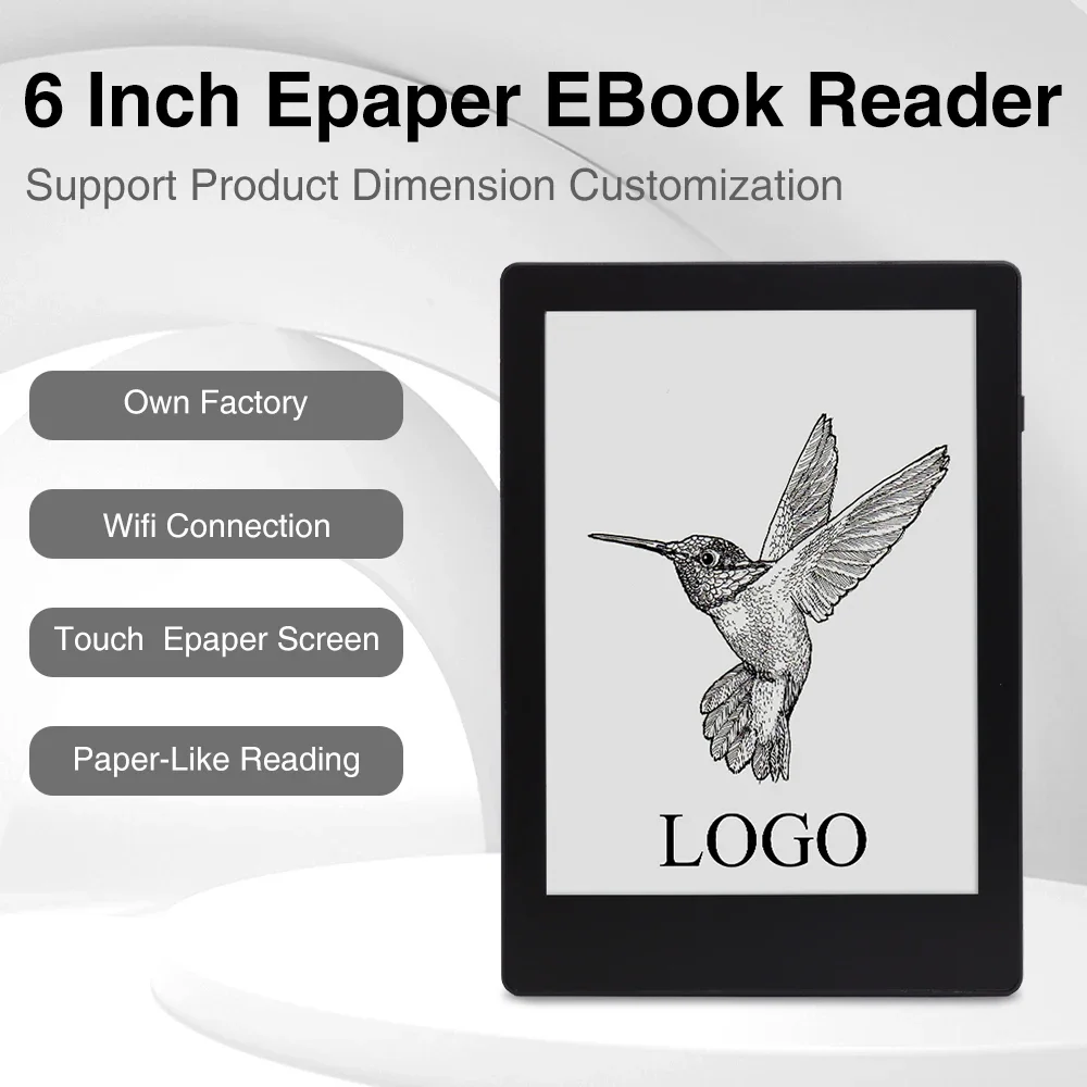 6inch E Paper E Book Reader BLE Wifi Pdf Format Eink Touch Screen E-reader Ereader Ebook