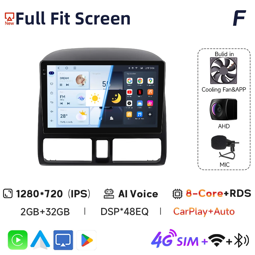 2din Autoradio Voor Honda CR-V CRV 2001 2002 2003 2004 2005 2006 Automotive Multimedia Video Player Navigatie GPS Carplay Radio