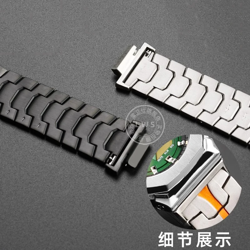 Титановый ремешок для часов CASIO DW5600 DW5610, однотонный, сверхлегкий, серебристый, черный, титановый, оранжевый, быстросъемный мужской ремешок для часов, цепочка