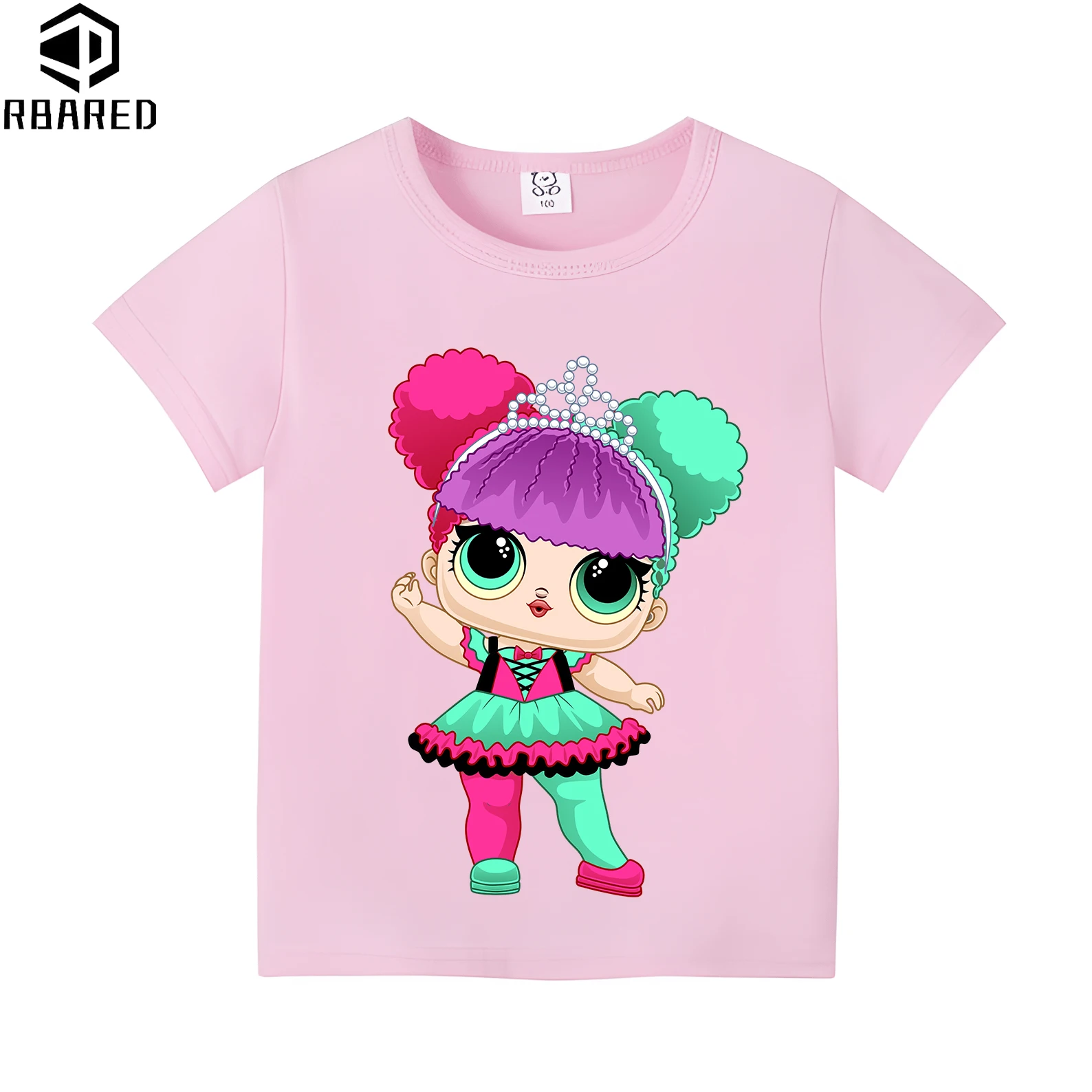 Cute Doll Summer Children\'s T-shirt Duck100% Cotton T-shirt for Girls Clothes Winx Short Sleeve 2024 Kids Clothes Minion Pikmin