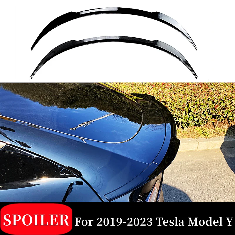 

Rear Trunk Lid Boot Ducktail Lip Car Spoiler Wings For Tesla Model Y 2019 20 21 22 23 Glossy Black Carbon Tuning Accessories