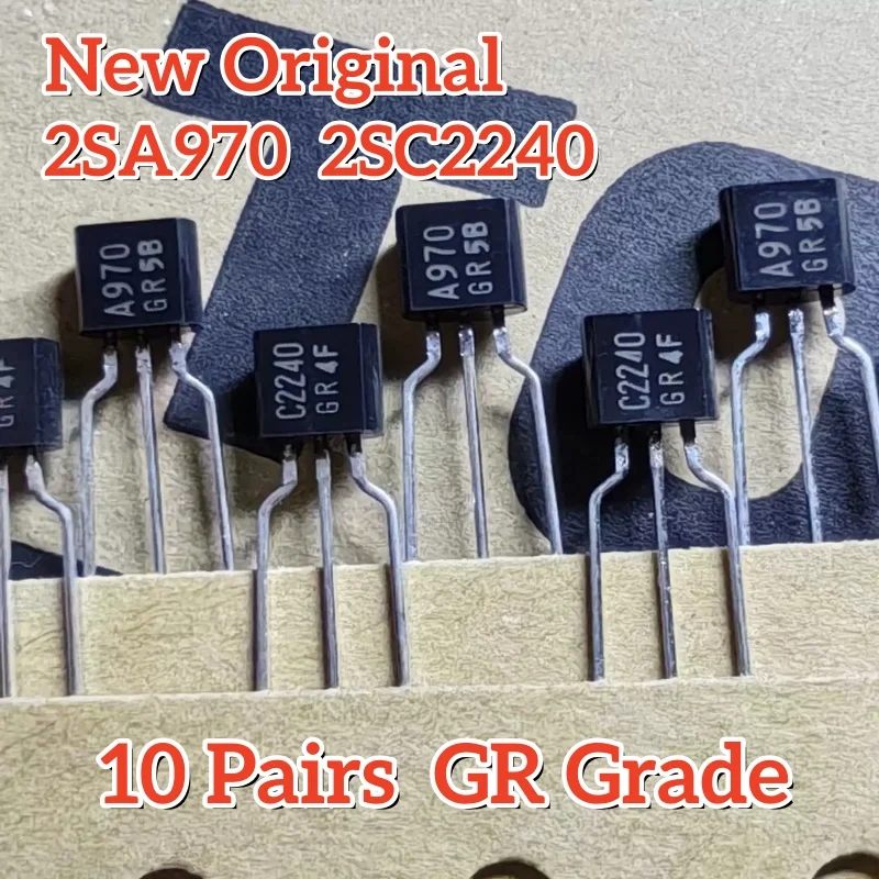 10Pairs 2SA970 2SC2240 A970 C2240 BL/GR Grade Genuine Brand New Original 970 2240