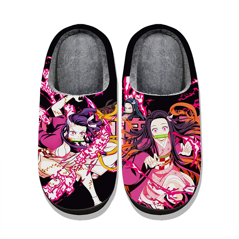 鬼滅の刃キャラクターぬいぐるみスリッパ男性と女性用冬暖かい屋内ぬいぐるみ履物炭治郎禰豆子善逸カップルギフト