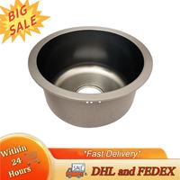 201 Stainless Steel Mini Round Kitchen Sink Kitchen Renovation Sink Round Single Slot for Kitchens Bathrooms Pantries