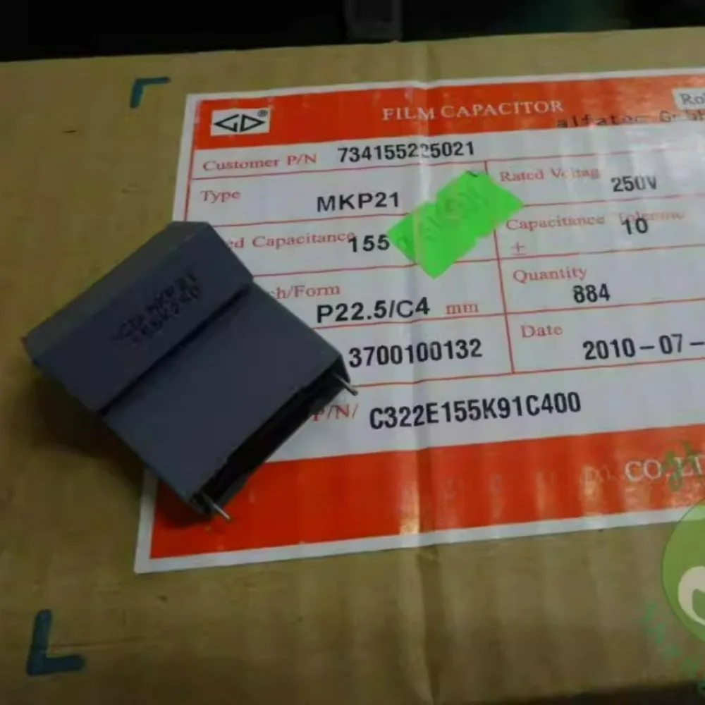 

10pcs/lot Fara MKP21 1.5uf/250v 1u5f 155 Brand New 22mm Film Capacitor C322E155K91C
