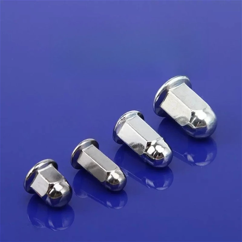 M5 M6 M8 M10 Nickel Plating Carbon Steel Extended Flange Acorn Nut Heightened Flange Cap Dome Nuts For Motorcycle Cylinder Nut