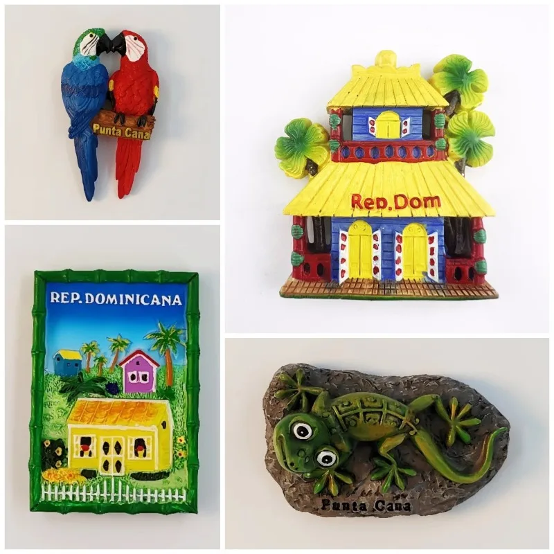 

Dominica Refrigertor Stickers Punta Cana Travelling Souvenirs House Lizard Fridge Magnets Home Decor Wedding Gifts