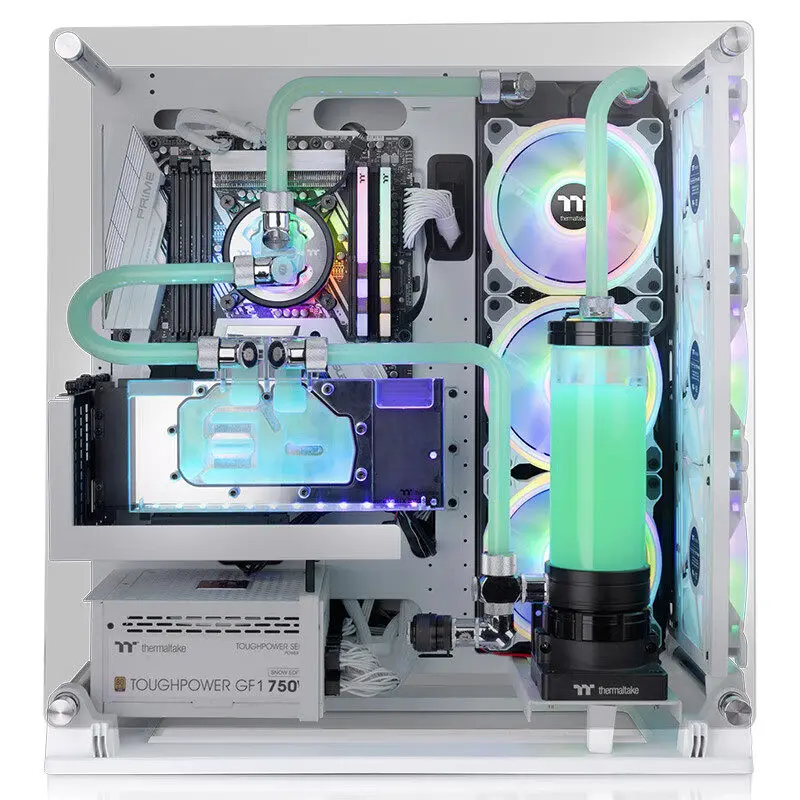 Tt Core P3 TG Pro white MOD water-cooled computer host open chassis can be wall-mounted ATX vertical plug