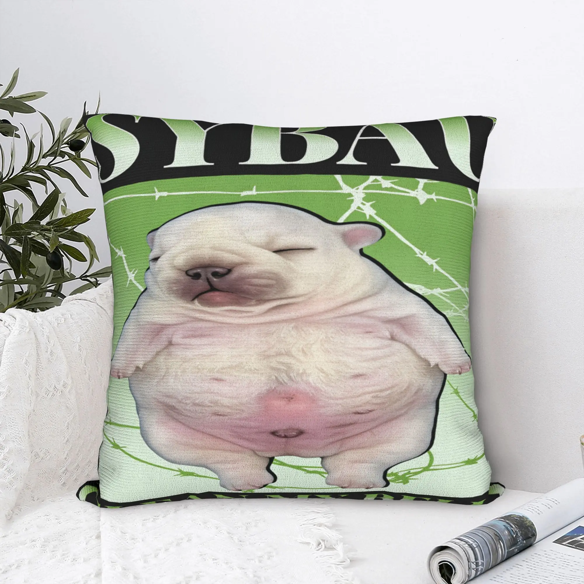 كيس وسادة أنا Pibble Dog جرو غسل تنظيف بلدي البطن مربع وسادة غطاء ل أريكة غرفة نوم ديكور المنزل سادات خمر #4