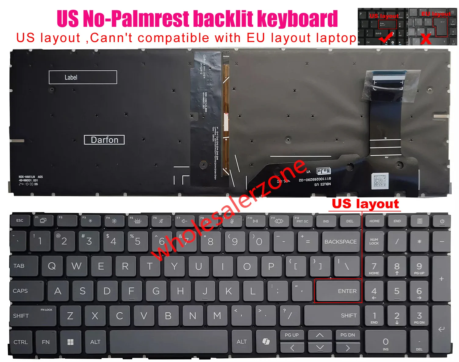 لوحة مفاتيح أمريكية جديدة لأجهزة الكمبيوتر المحمول HP ProBook 460 G11,465 G11,EliteBook 660 G11,665 G11,HSN-Q38C-6,HSN-Q39C-6 series