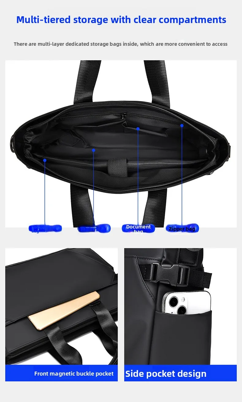 الكمبيوتر المحمولة حقيبة رجالية رجال الأعمال حقيبة يد ذات سعة كبيرة مؤسسة المشتريات تعزيز هدية حقيبة كروسبودي للرجال #6