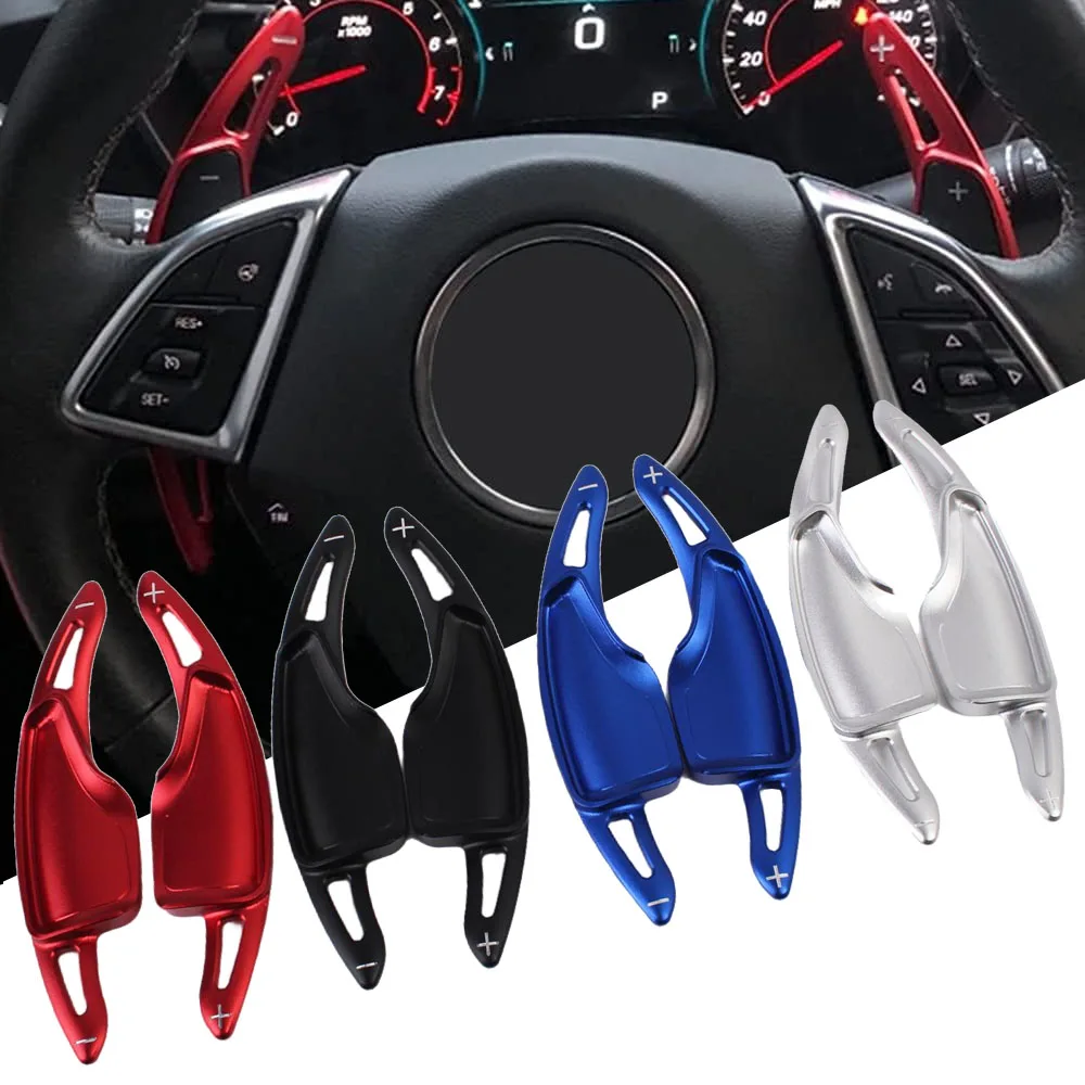 Steering Wheel Shift Paddle Shifter Extensions for Chevrolet Camaro 2016-2024 Chevy C7 Corvette 2014-2019 Aluminum Interior 2PCS