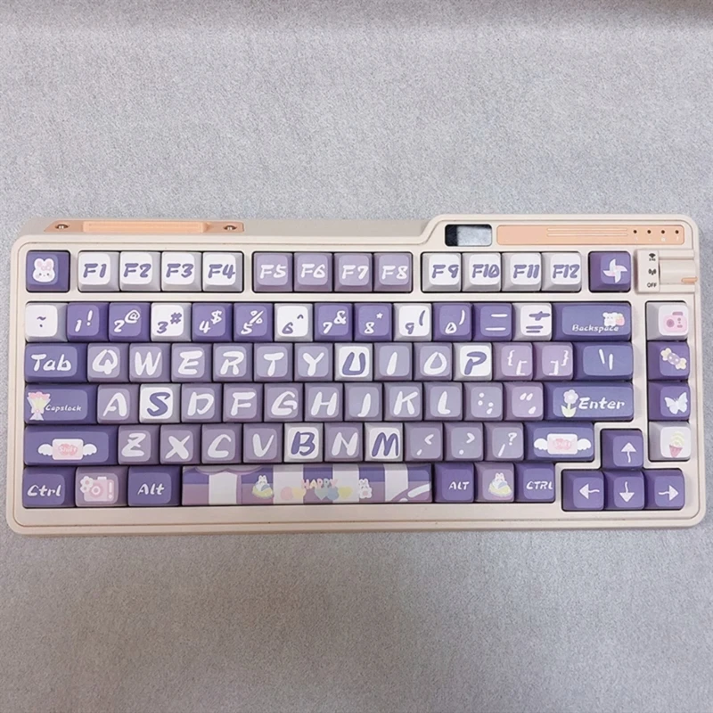 122Keys/set XDA Profile Hydrangea Rabbits Keycap for Mechanical Keyboards PBT DyeSubbed Key Caps for Switches Dropship