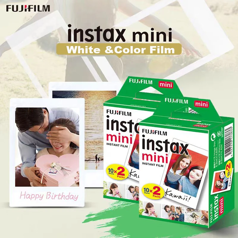 New 10/20/30/60 Sheets Fujifilm Instax Mini Film White Edge Photo Paper For Mini 12 11 9 8 40 70 90 LiPlay LINK 2 Instant Camera